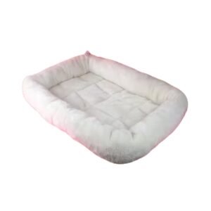 Ultra-Soft Cream Faux Fur Pet Bed – Small, 60×40×15 cm