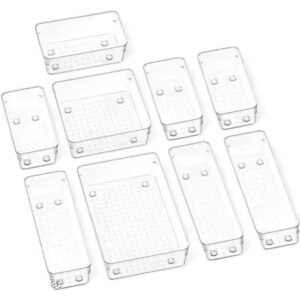 Topinon Acrylic Desk Drawer Organizer (Pack of 9)