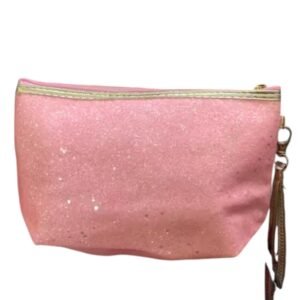 Peach Pink Glittery Makeup Pouch