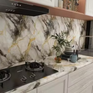 White 3D UV Marble Sheet 4x10 – Vinyl Decorative Panel