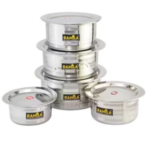 Stainless Steel Bowl Set with Lids (5 Pieces) – Multi-Size Kitchen Set
