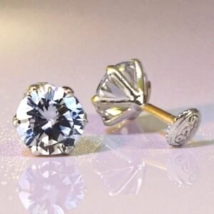 Elegant 0.8 cm Girls Stud Earrings in Pure 925 Silver