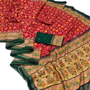 Pashmina Silk Saree – Kashmiri Printed Soft Cashmere-Feel Drape