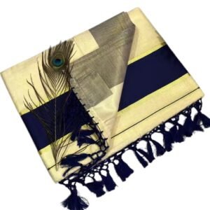 Kerala Colour Stripe Tissue Saree with Running Blouse