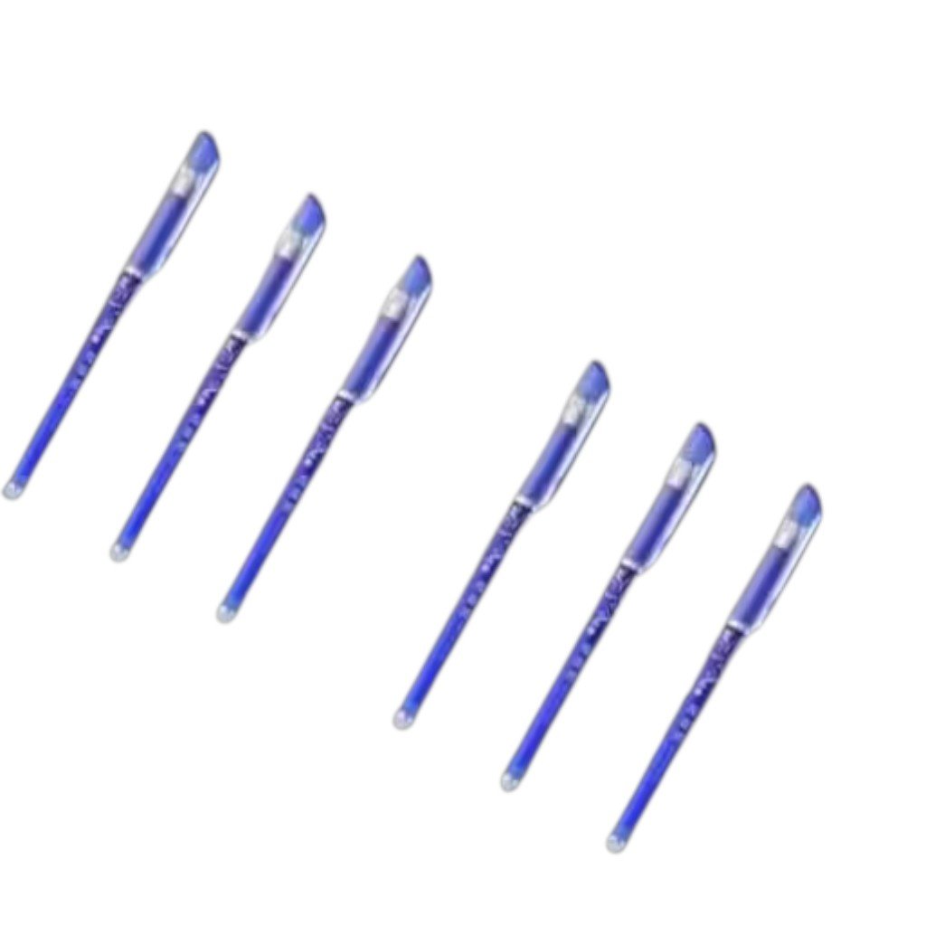 Erasable Blue Pens 6 Pack Fine Tip 0.3mm Smooth Writing Gel Ink Set - Image 3