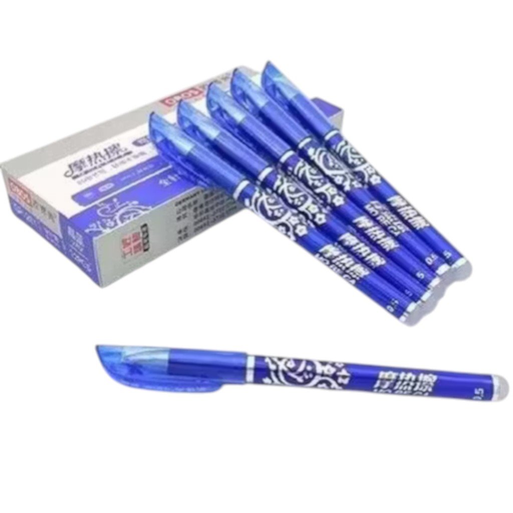 Erasable Blue Pens 6 Pack Fine Tip 0.3mm Smooth Writing Gel Ink Set - Image 2
