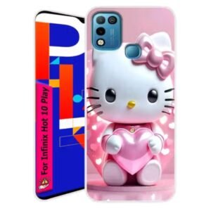 Infinix Hot 10 Play Designer Silicone Back Cover – White Comic Style