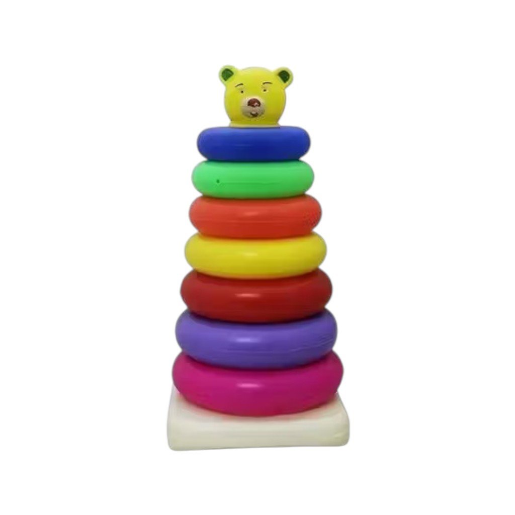 Colourful Circle Stacking Toy Pyramid – 7 Ring Kids Learning Toy