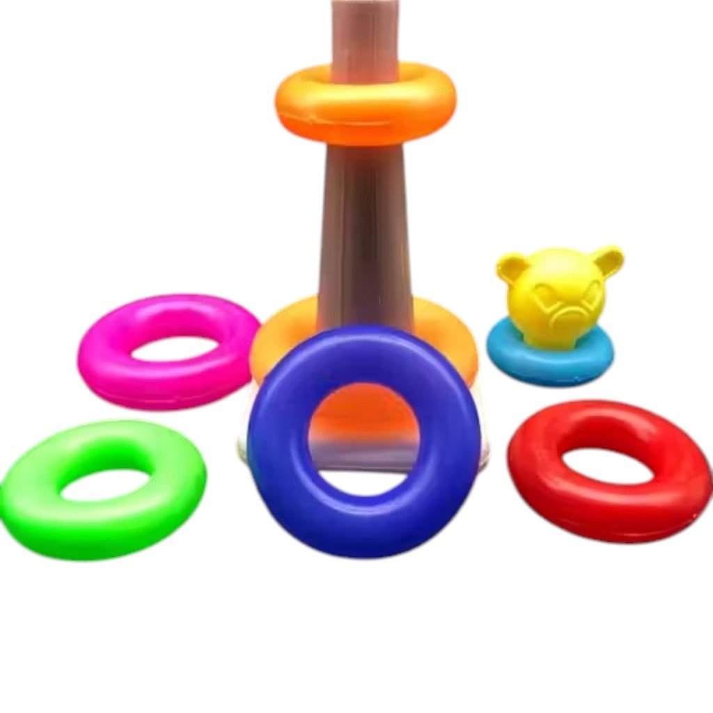 Colourful Circle Stacking Toy Pyramid – 7 Ring Kids Learning Toy - Image 2
