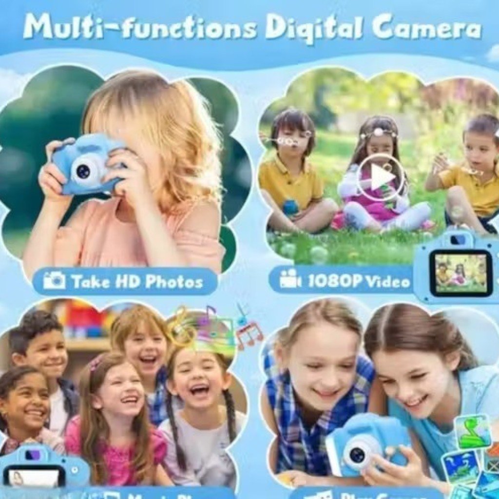 Kids 1080P HD Digital Camera Toy for Boys & Girls Multicolour - Image 4