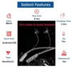 Black wireless neckband earphones for smartphones
