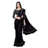 Women wearing ruffle style saree for evening party
