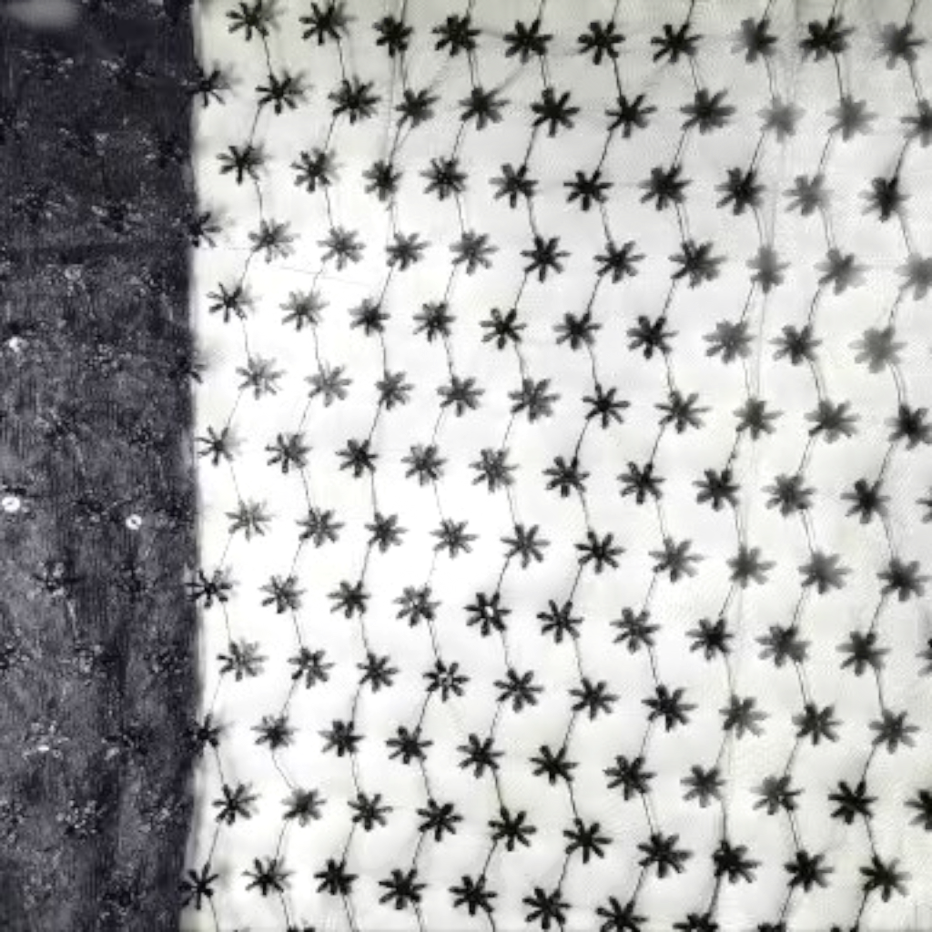 Premium Embroidered Net Fabric – 44 Inch Dressmaking Material