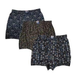 Men’s Cotton Trunk Briefs Printed Pack of 3 with Inner Elastic