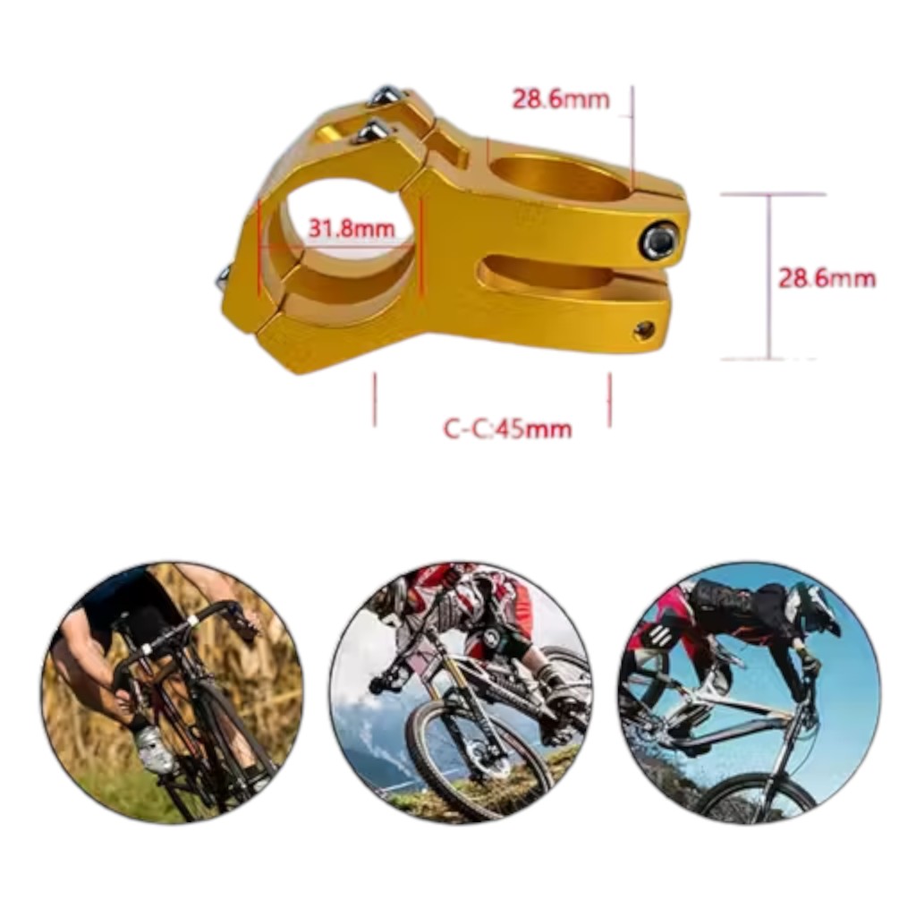 DSTECHBAR 31.8mm Bike Stem 45mm – Aluminum Alloy MTB Handlebar Stem Gold - Image 2