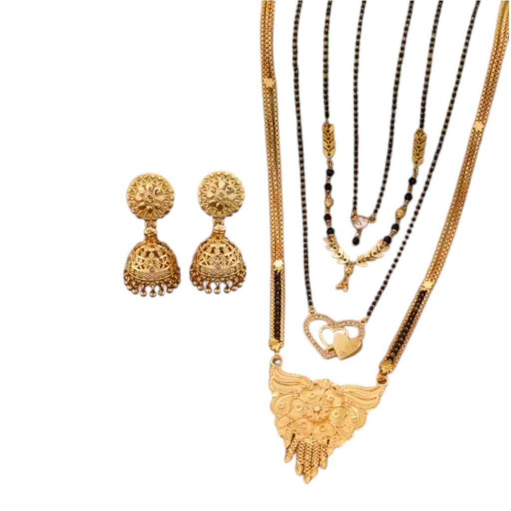 Gold-Plated Mangalsutra Set – Classic Single Strand Design