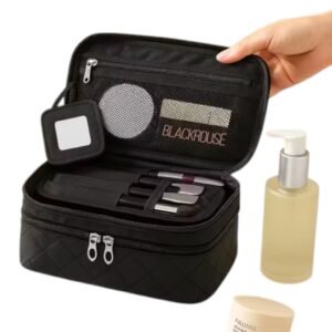 Portable makeup brush pouch cosmetic organizer bag