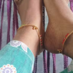 Women's Gold Plated Alloy Anklets – Embellished Free Size Pair photo review