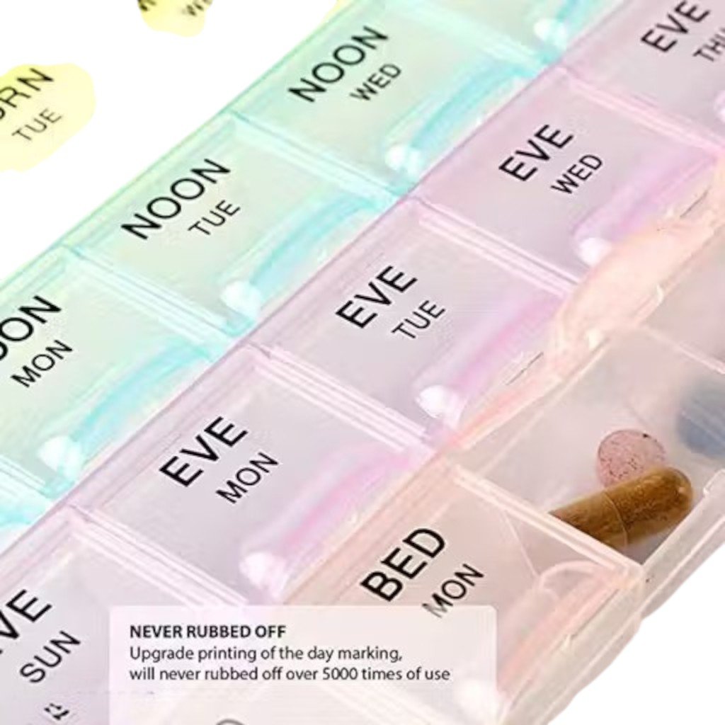 Pill Medicine Organizer Box 28 Days 4 Weeks Weekly Pill Storage Case with Daily Removable Compartments - Image 4