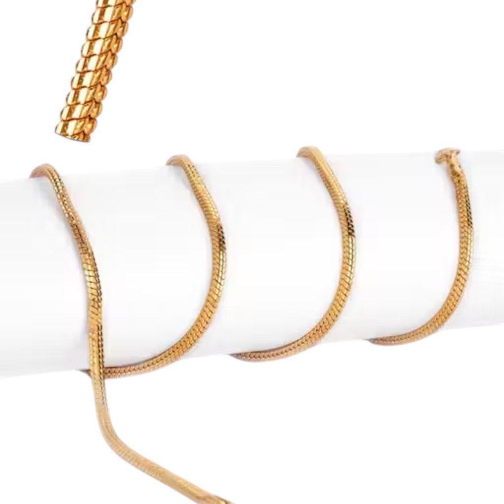 AanyaCentric Combo Pack of 3 Gold Plated Necklace Chains for Men & Women – 22 Inch Brass Fashion Chains - Image 2