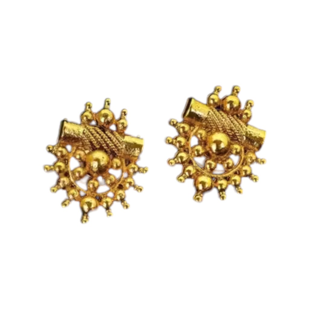 Traditional Trend 1gm Gold Plated Stud Earrings Pack of 4 Pairs - Image 3